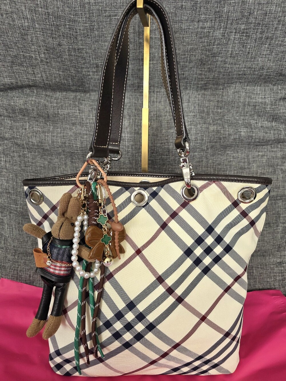 Burberry Blue Label Novacheck Vintage Canvas Tote Bag